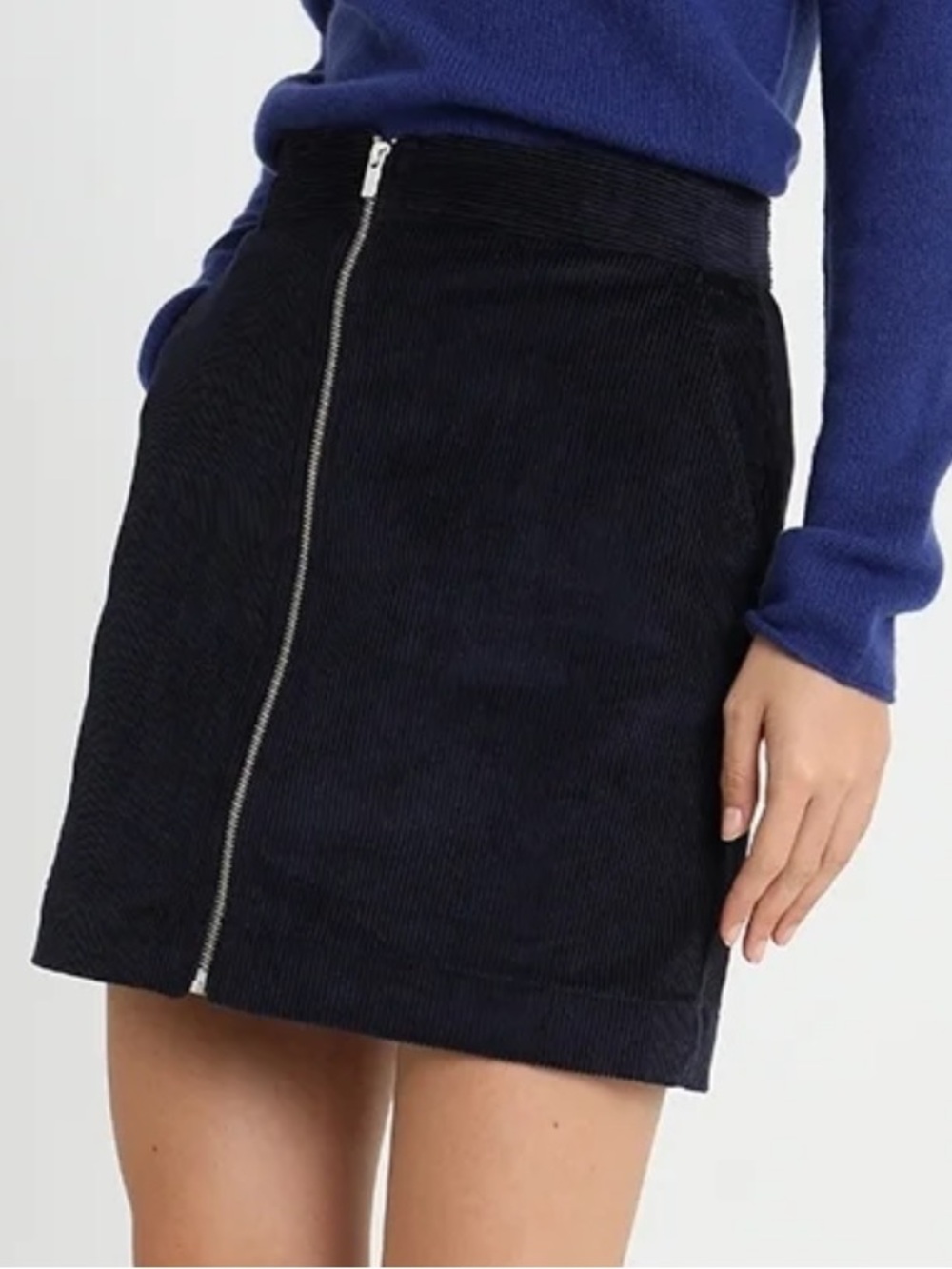 GAP Navy Corduroy Mini Skirt with Front Zip